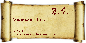 Neumeyer Imre névjegykártya
